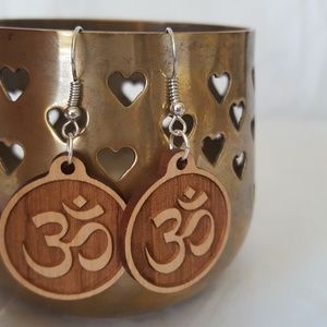 "Om" Wood Earrings